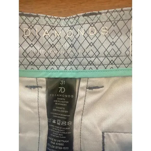 7Diamonds Zion 9" Men's Casual Shorts Navy Size 31 - Picture 4 of 6